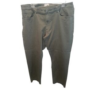 Hickey Freeman Mens 40x30 Olive Green 5 Pocket Cotton Stretch Straight Pants